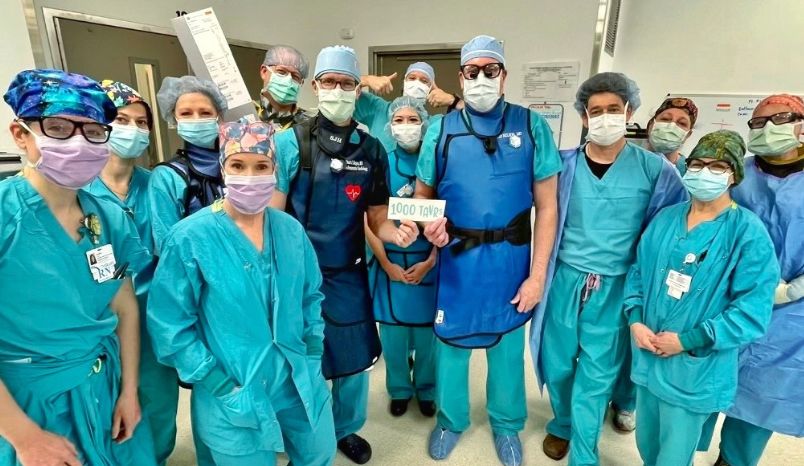 Overlake's Structural Heart team recently achieved a new milestone after completing their 1,000th TAVR procedure. For 10 years, this procedure has given many patients new hope and has vastly improved the ability of their hearts to function. Overlake’s very first TAVR patient, Stanton (Stan) Brandt, joined virtually to celebrate the 1,000-mark achievement.